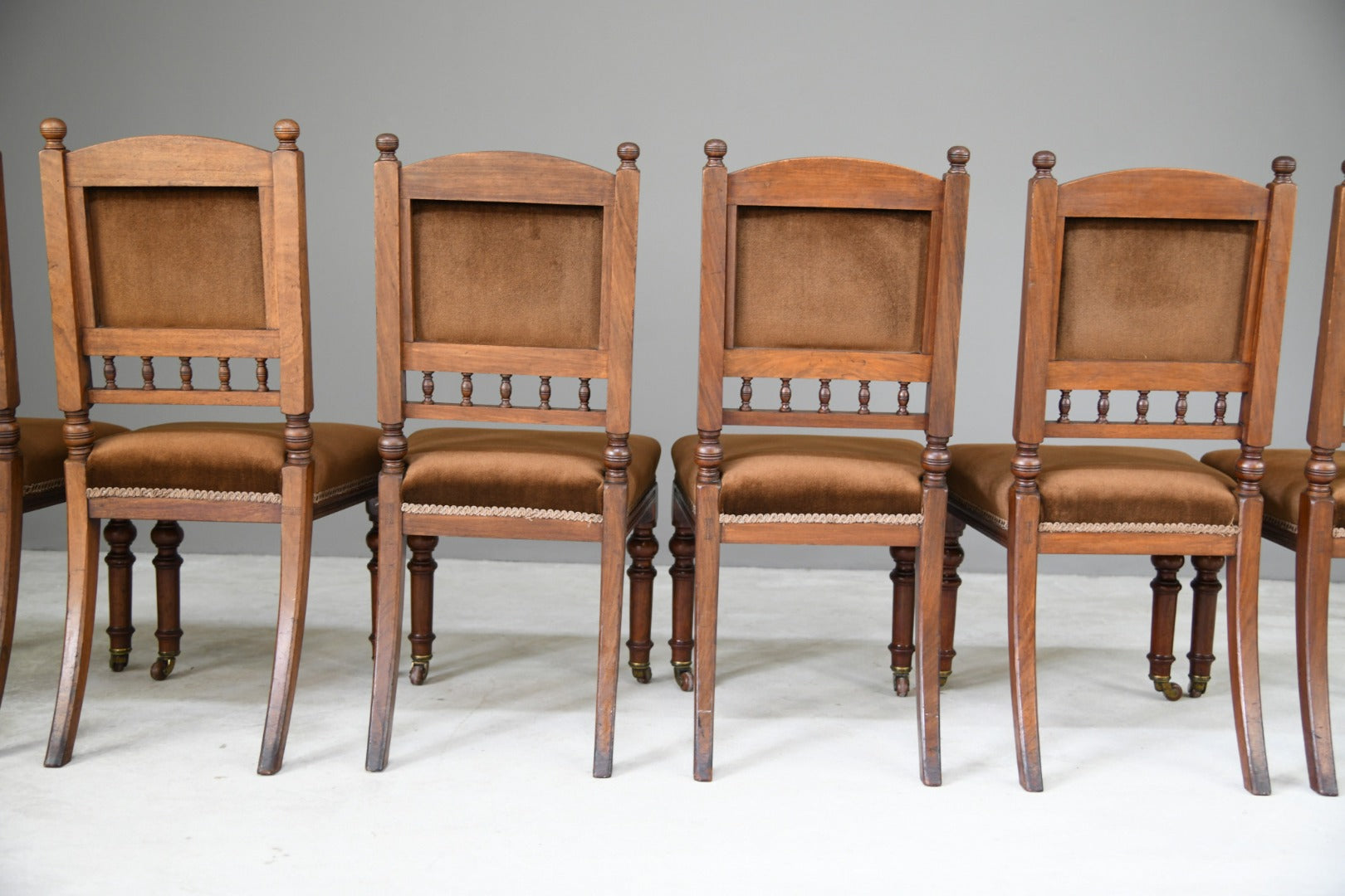 6 Victorian Walnut Dining Chairs