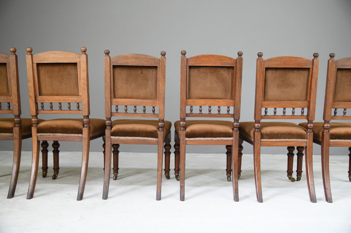 6 Victorian Walnut Dining Chairs