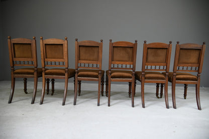 6 Victorian Walnut Dining Chairs