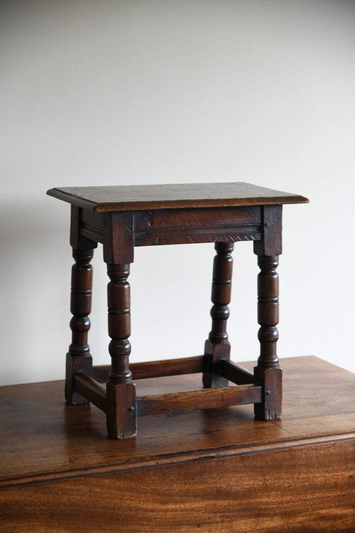 Charles II Style Oak Joint Stool