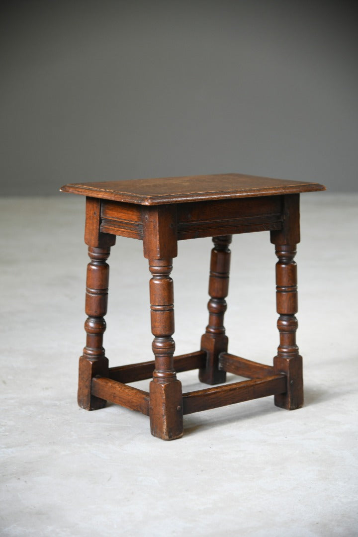 Charles II Style Oak Joint Stool