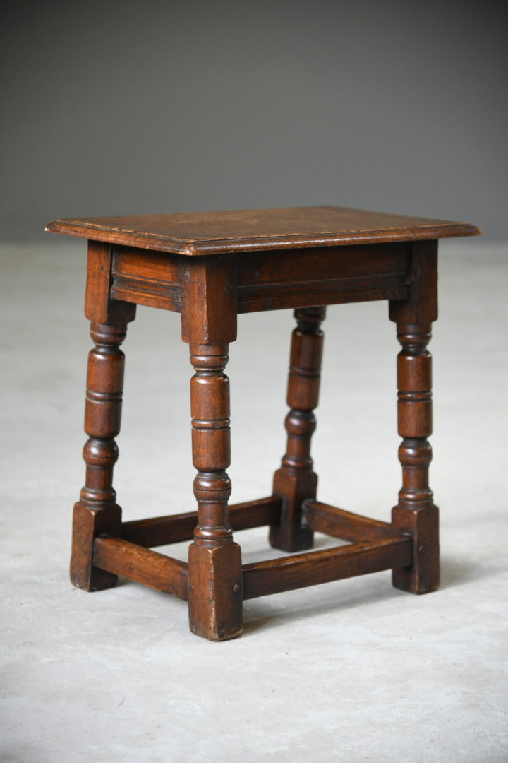 Charles II Style Oak Joint Stool