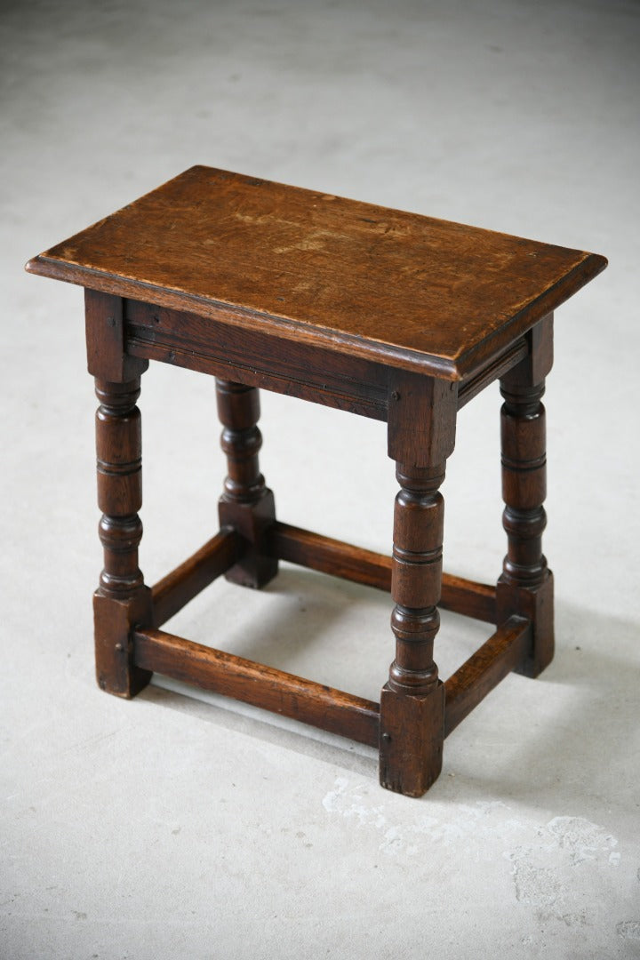 Charles II Style Oak Joint Stool