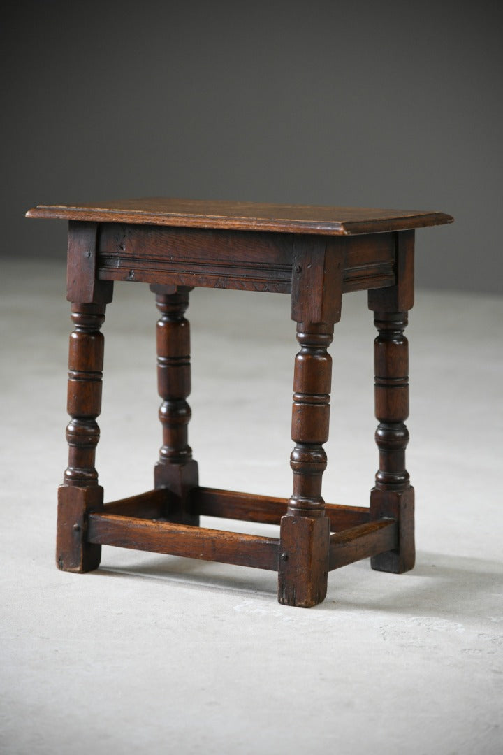 Charles II Style Oak Joint Stool