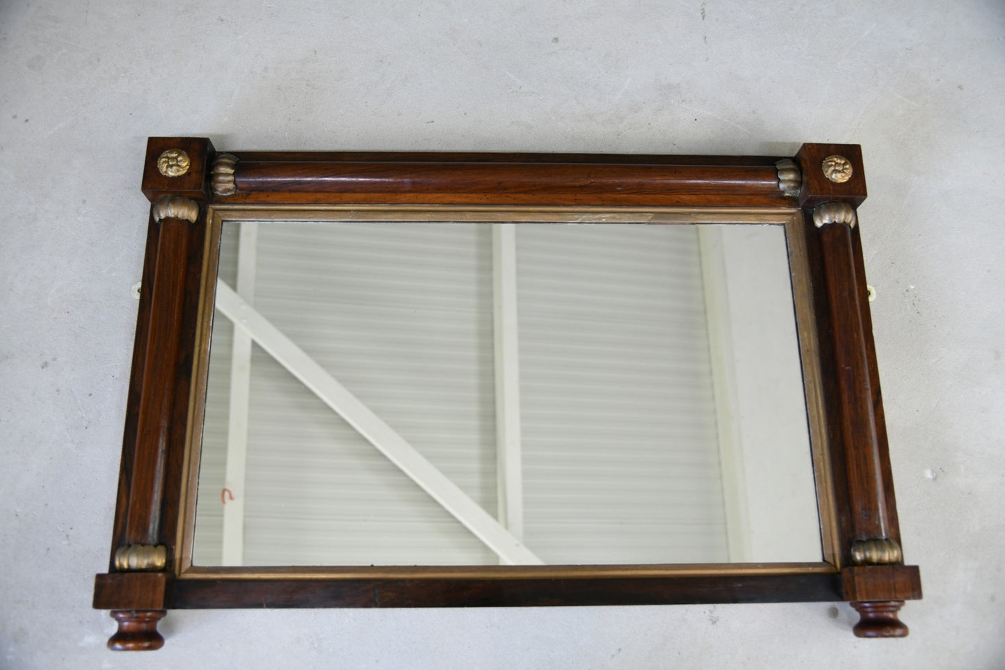 Antique Rosewood Gilt Overmantle Mirror