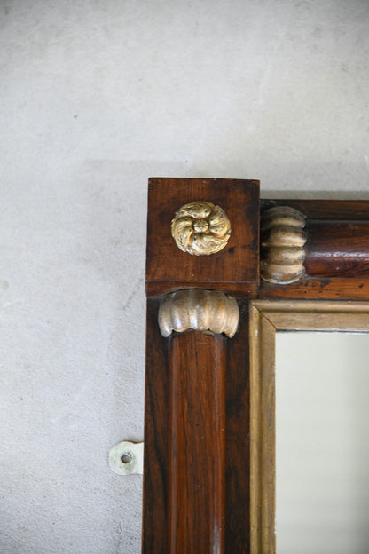 Antique Rosewood Gilt Overmantle Mirror