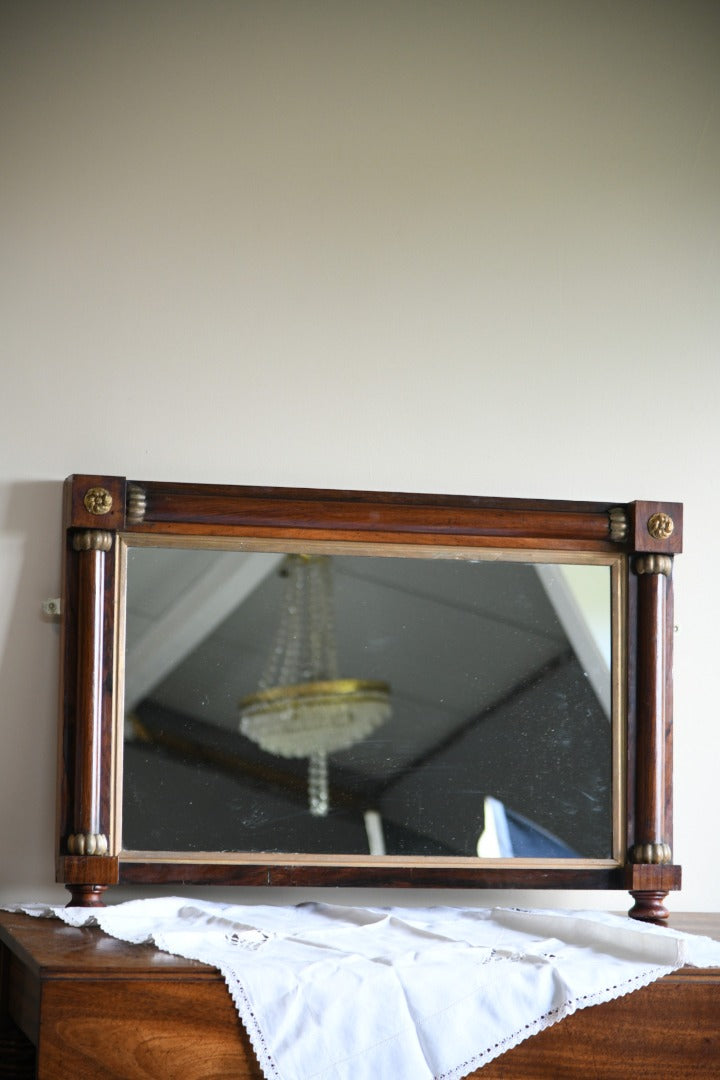 Antique Rosewood Gilt Overmantle Mirror