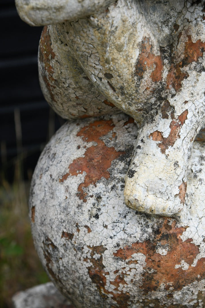 Pair Terracotta Cherub Garden Sculptures