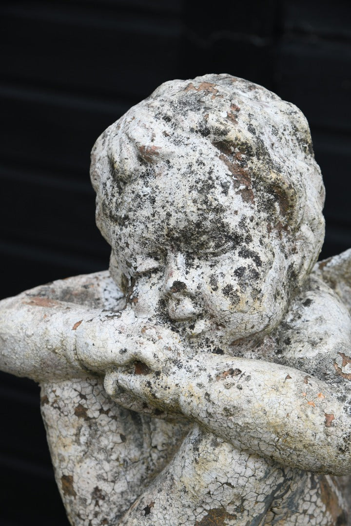 Pair Terracotta Cherub Garden Sculptures