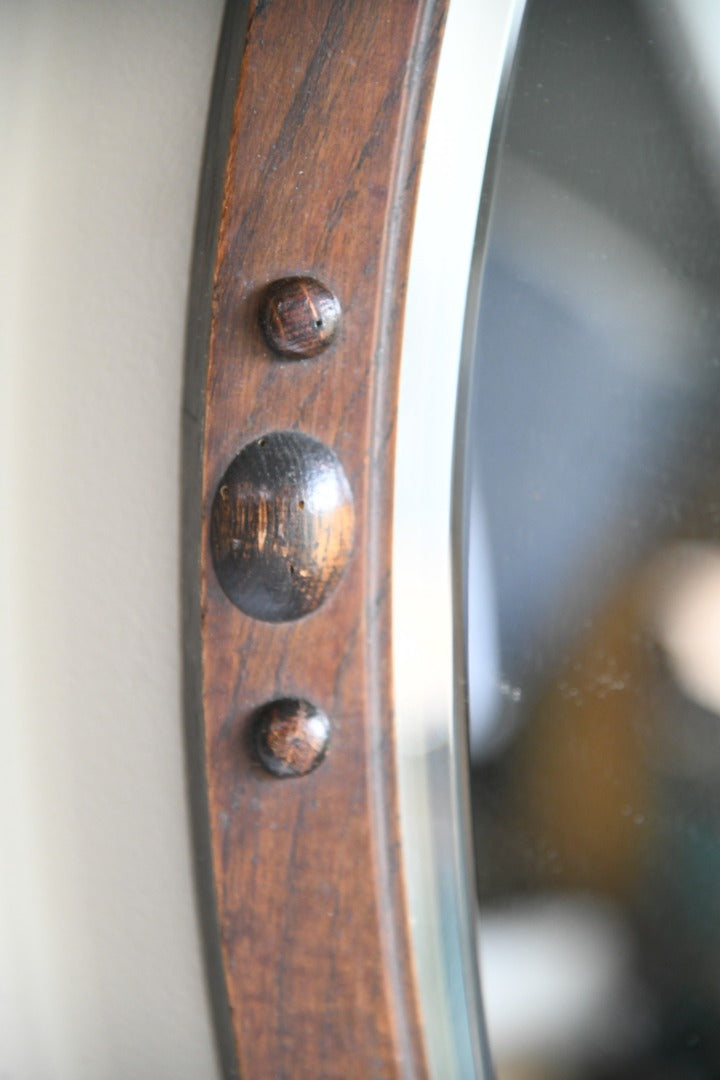 Edwardian Oval Oak Mirror