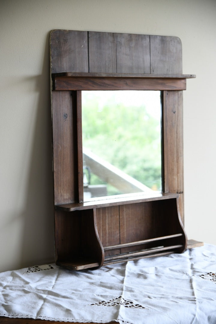 Single Rustic Pine Vanity Mirror