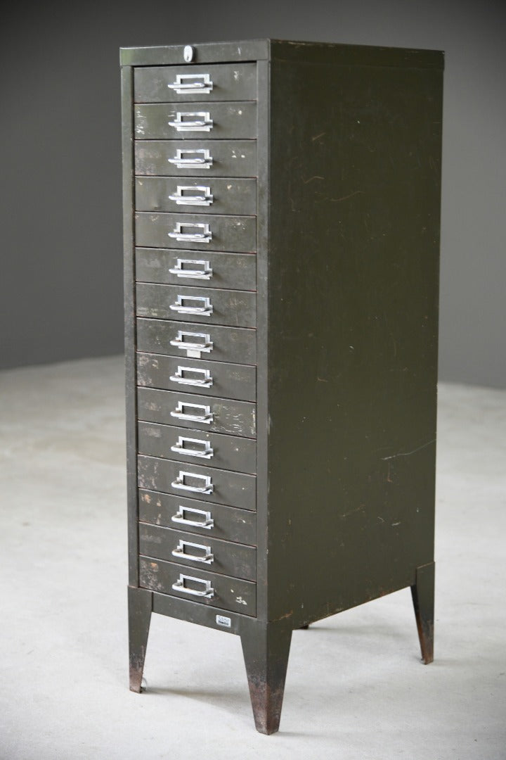 Green Metal Paper Filing Drawers