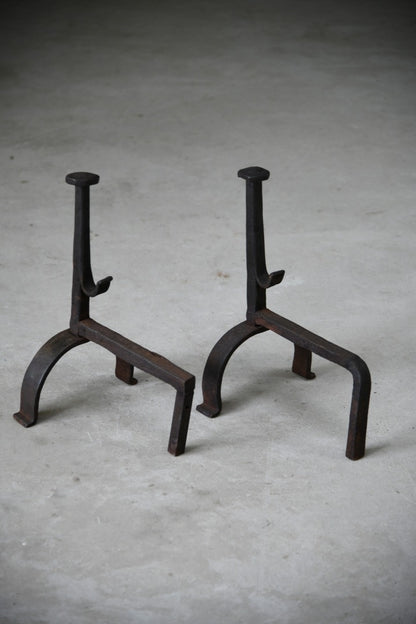 Antique Iron Firedogs