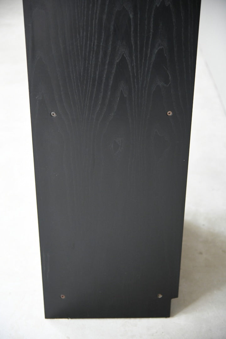 90s Black Ash Tambour Cabinet