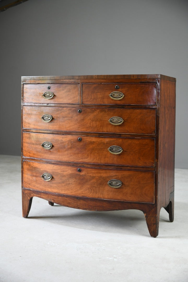 Antique Bow Front Mahogany Chest of Drawers