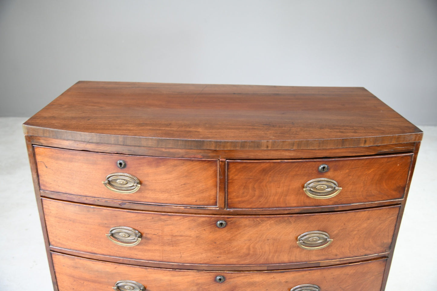 Antique Bow Front Mahogany Chest of Drawers