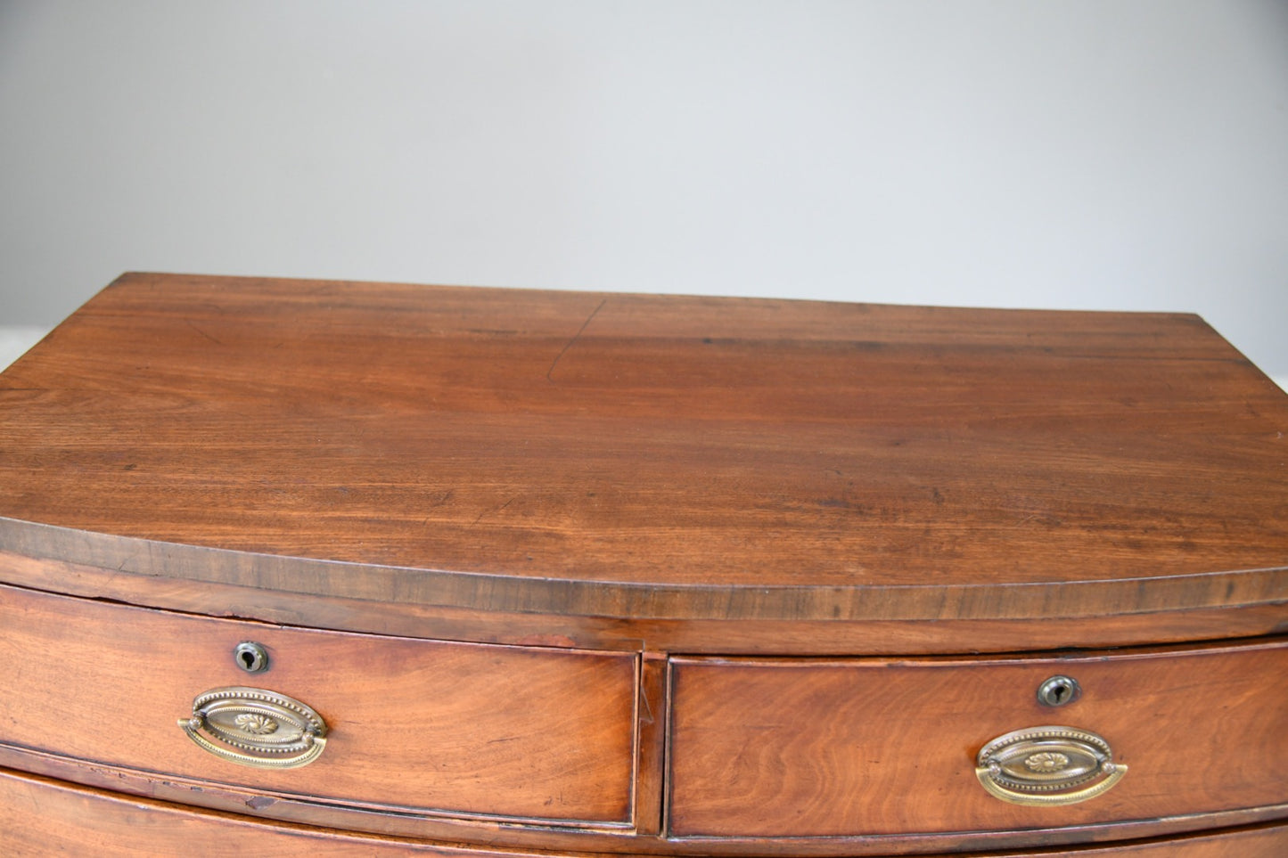 Antique Bow Front Mahogany Chest of Drawers