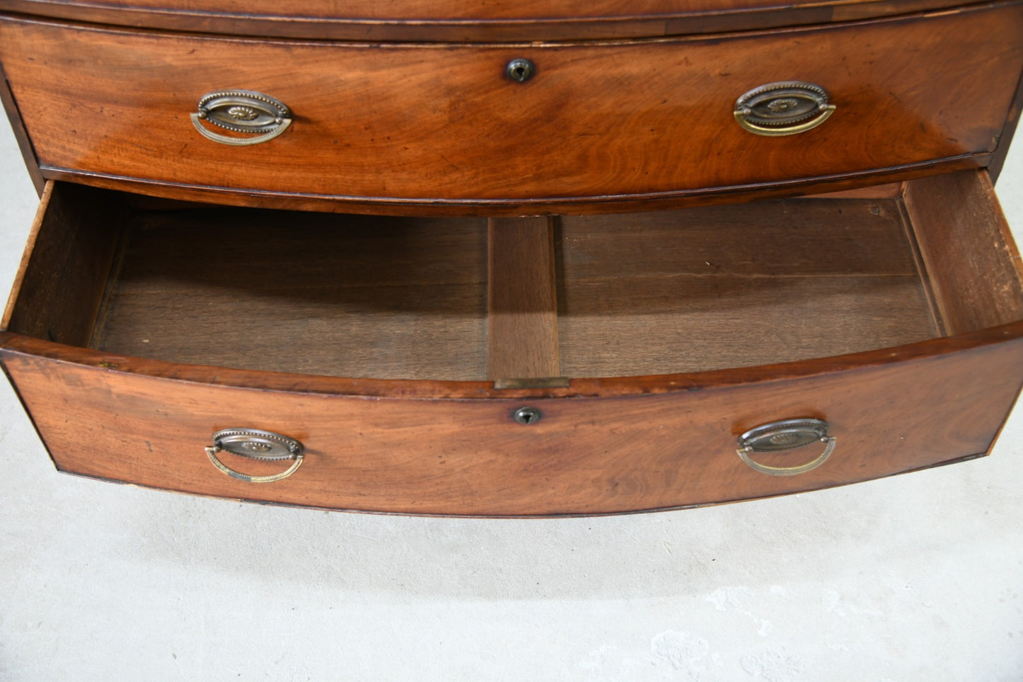 Antique Bow Front Mahogany Chest of Drawers