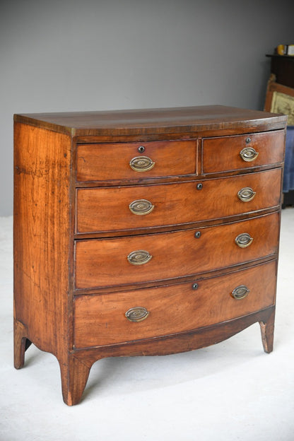 Antique Bow Front Mahogany Chest of Drawers