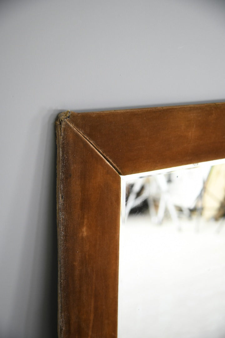 Large Vintage Square Bronze Velvet Mirror