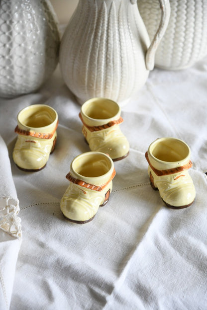 4 Kitsch Vintage Boot Egg Cups