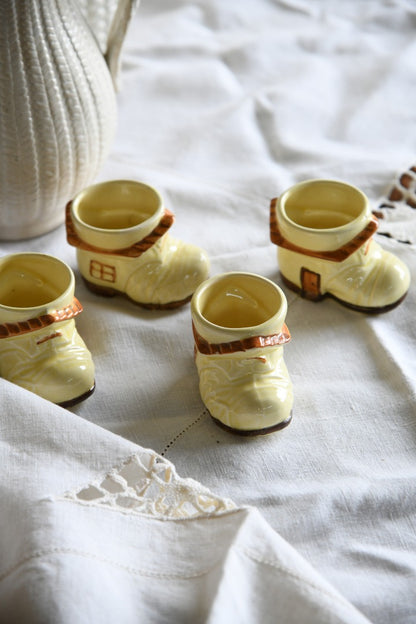 4 Kitsch Vintage Boot Egg Cups