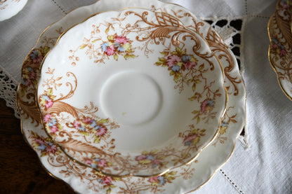 Antique Edwardian Vintage Floral Tea Cups Saucers Plates