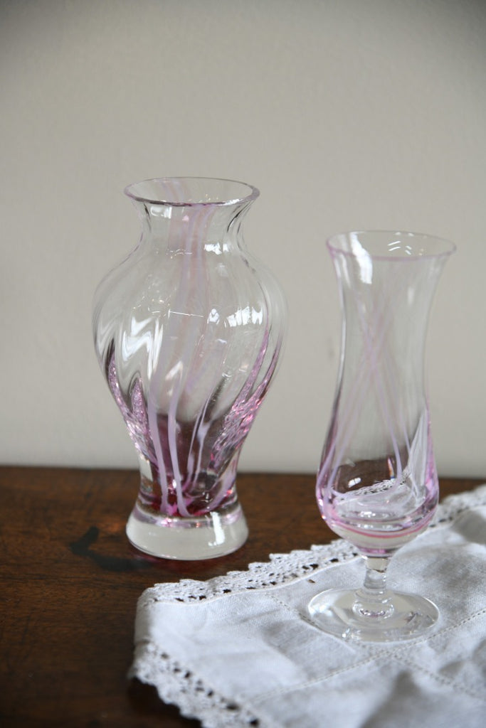 2 Pink Glass Vase
