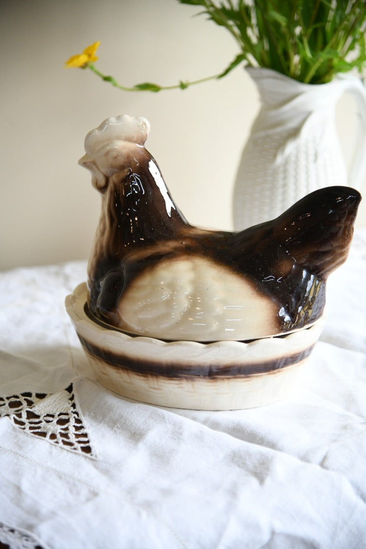 Vintage Glazed Numnar Hen Egg Holder