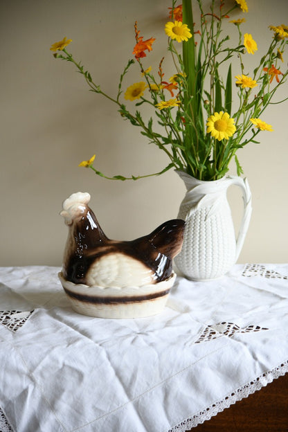 Vintage Glazed Numnar Hen Egg Holder