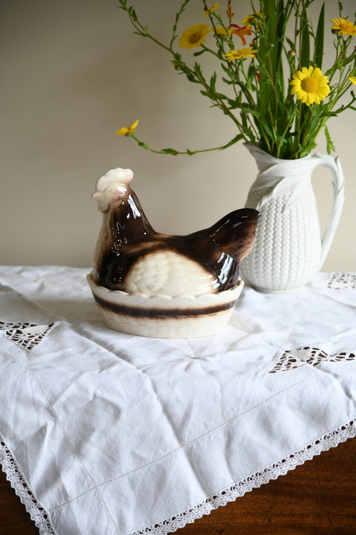 Vintage Glazed Numnar Hen Egg Holder