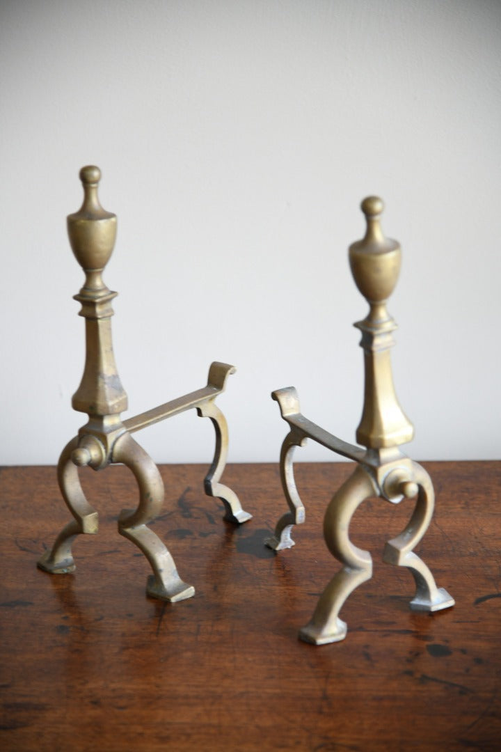 Pair Brass Fire Dogs