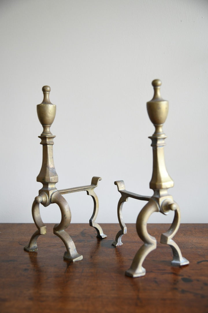 Pair Brass Fire Dogs