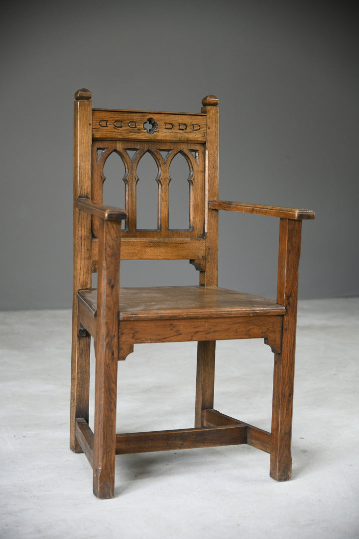 Gothic Style Oak Carver Chair