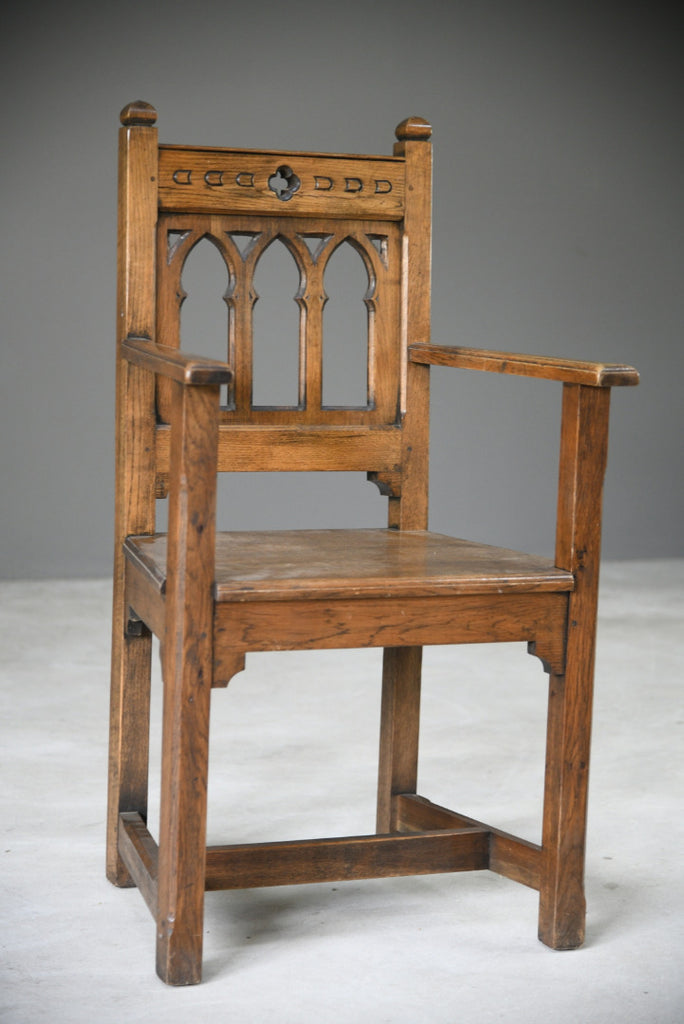 Gothic Style Oak Carver Chair