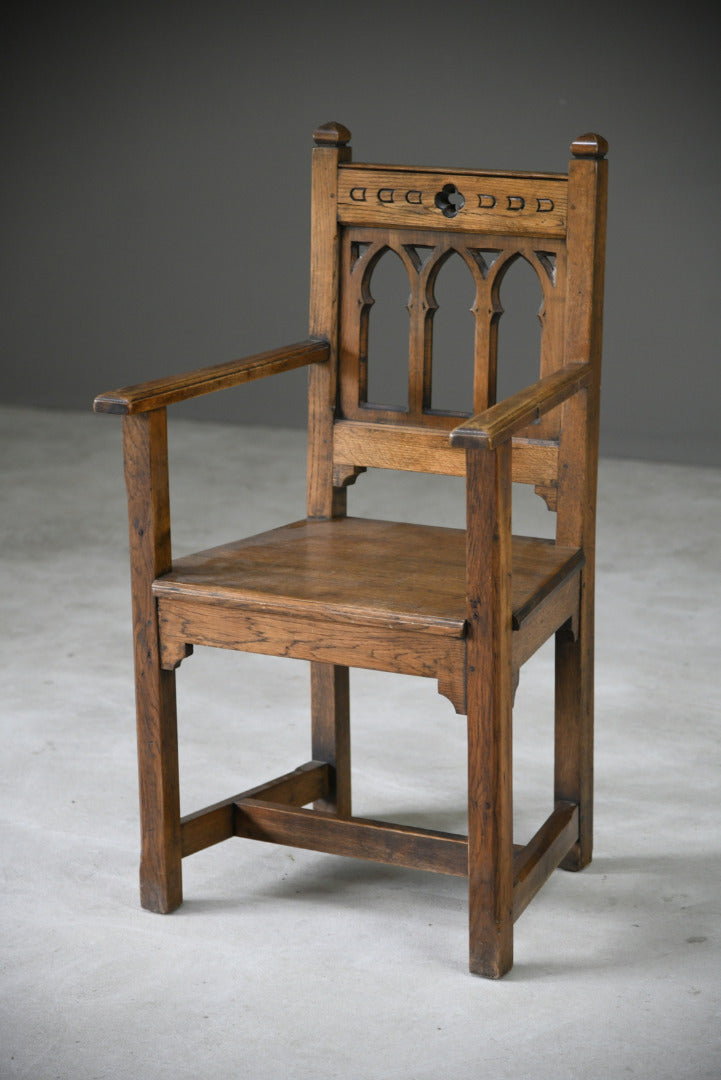 Gothic Style Oak Carver Chair