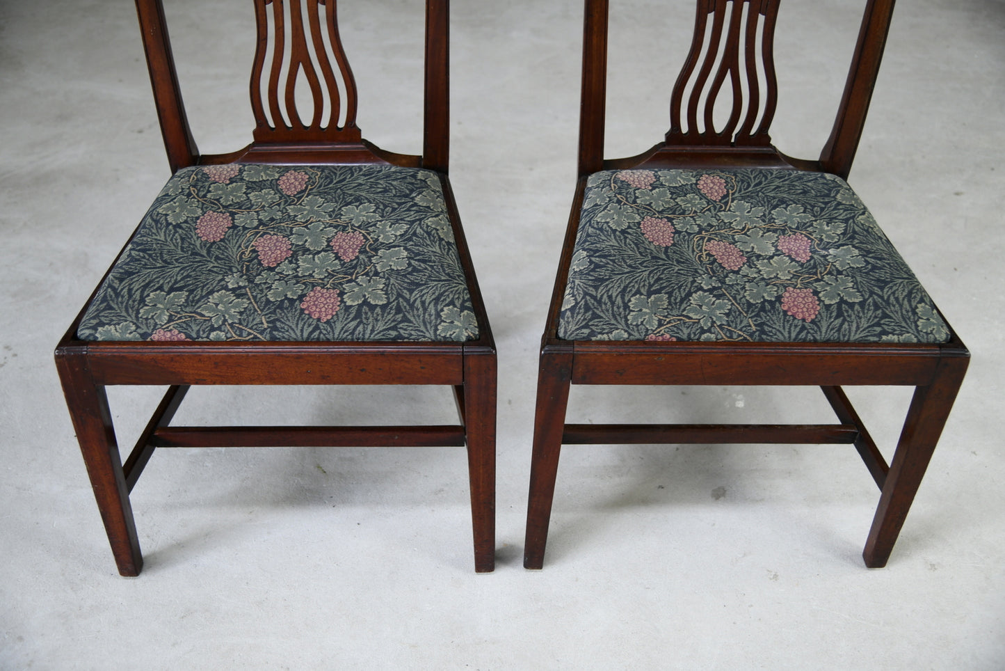 Pair Antique Chippendale Style Dining Chairs