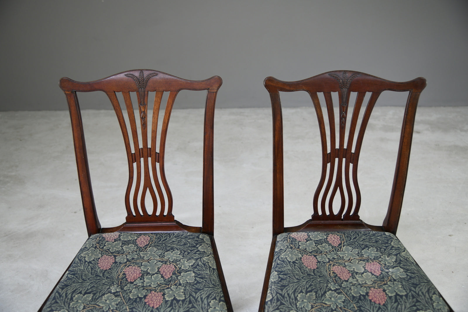 Pair Antique Chippendale Style Dining Chairs