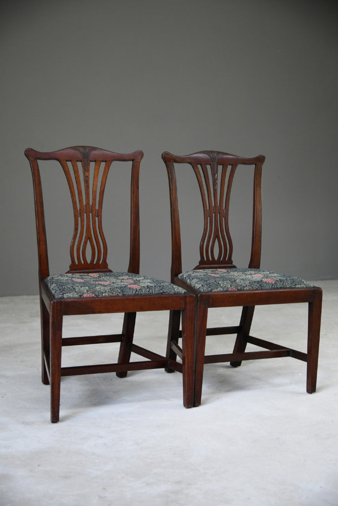 Pair Antique Chippendale Style Dining Chairs