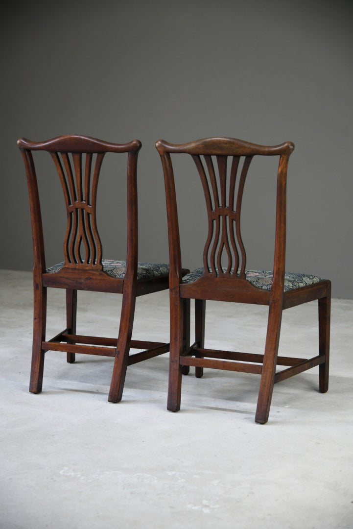 Pair Antique Chippendale Style Dining Chairs