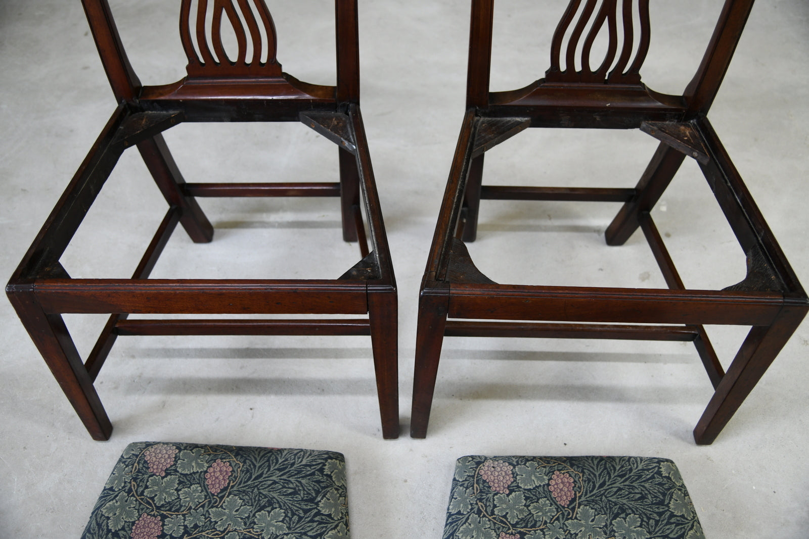 Pair Antique Chippendale Style Dining Chairs