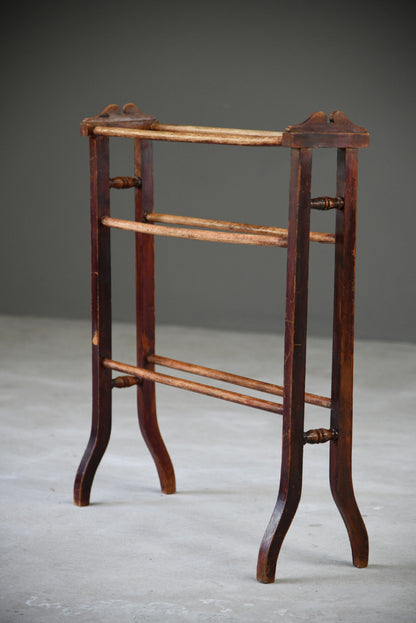 Edwardian Stained Beech Towel Rail