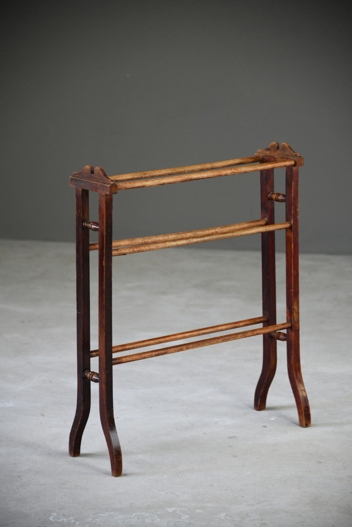 Edwardian Stained Beech Towel Rail