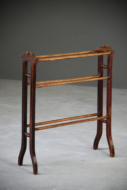 Edwardian Stained Beech Towel Rail