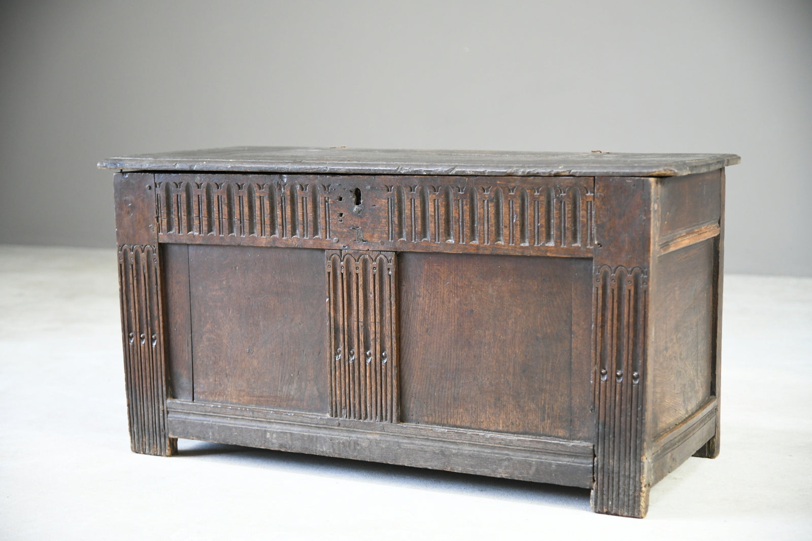 Antique Rustic Oak Coffer