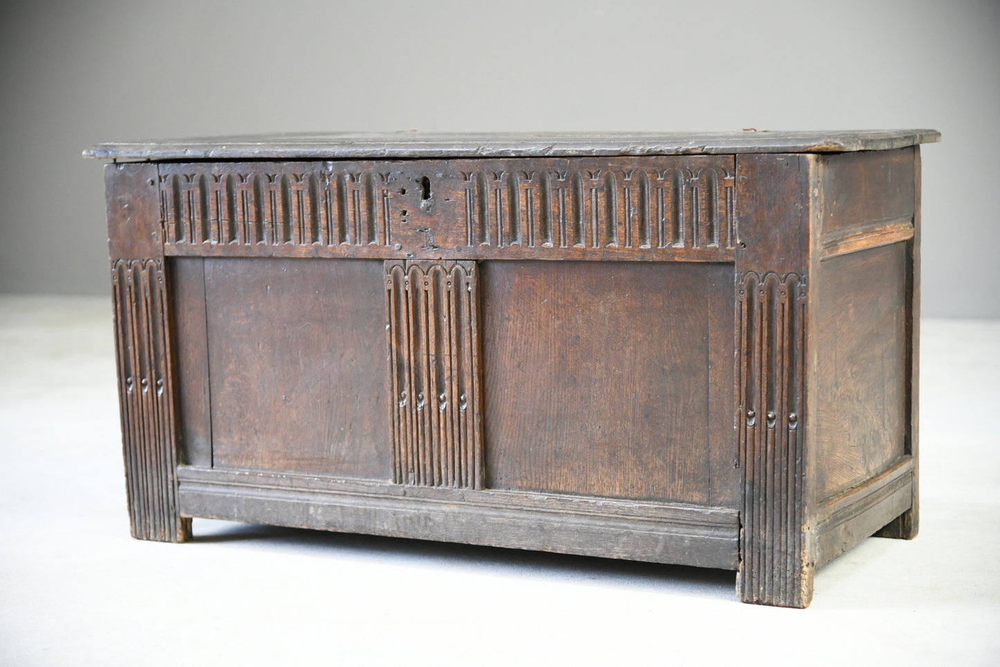 Antique Rustic Oak Coffer