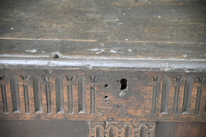 Antique Rustic Oak Coffer