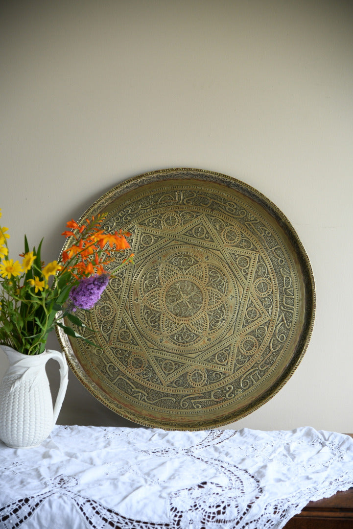 Large Eastern Brass Tray