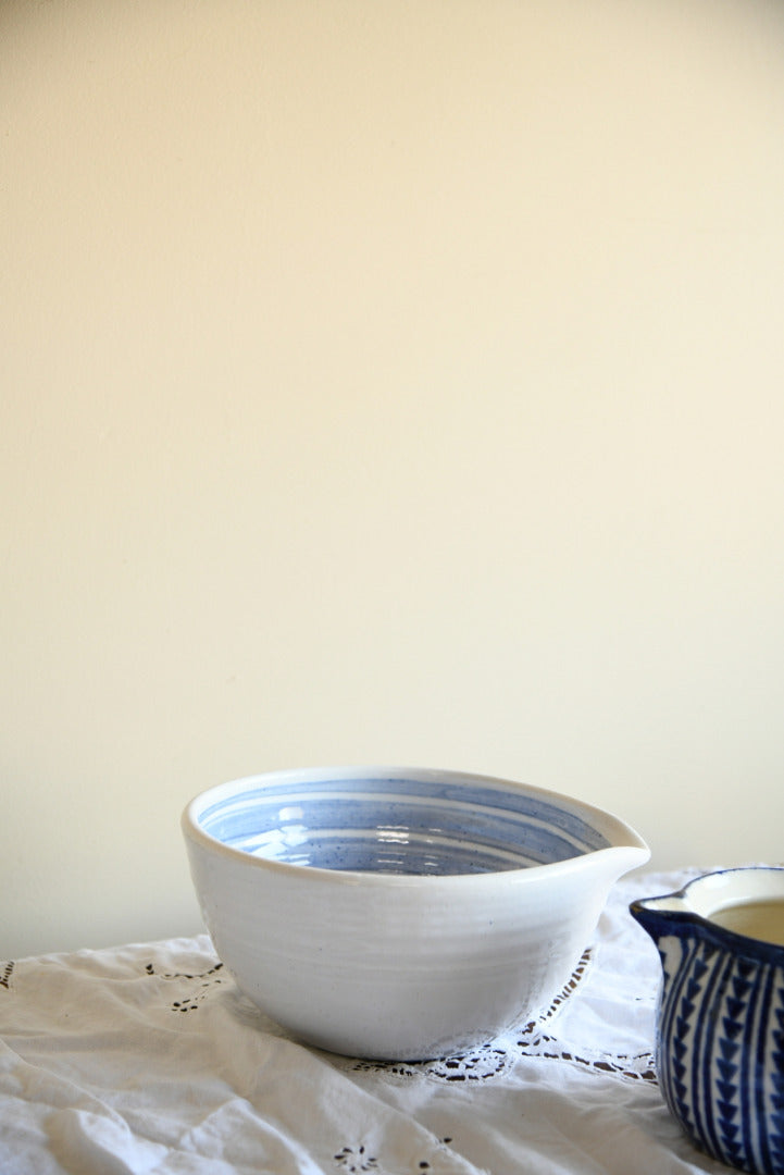 Blue Glazed Jug & Bowl