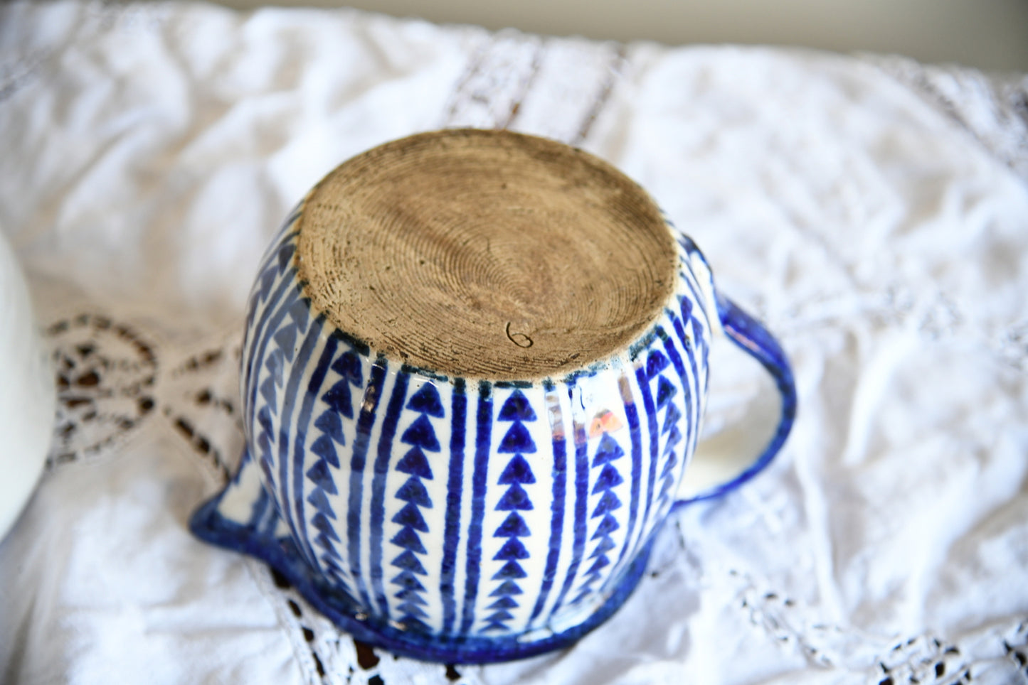 Blue Glazed Jug & Bowl